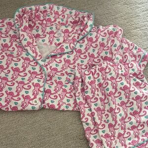 Roller Rabbit Pink Monkey Print Pajamas